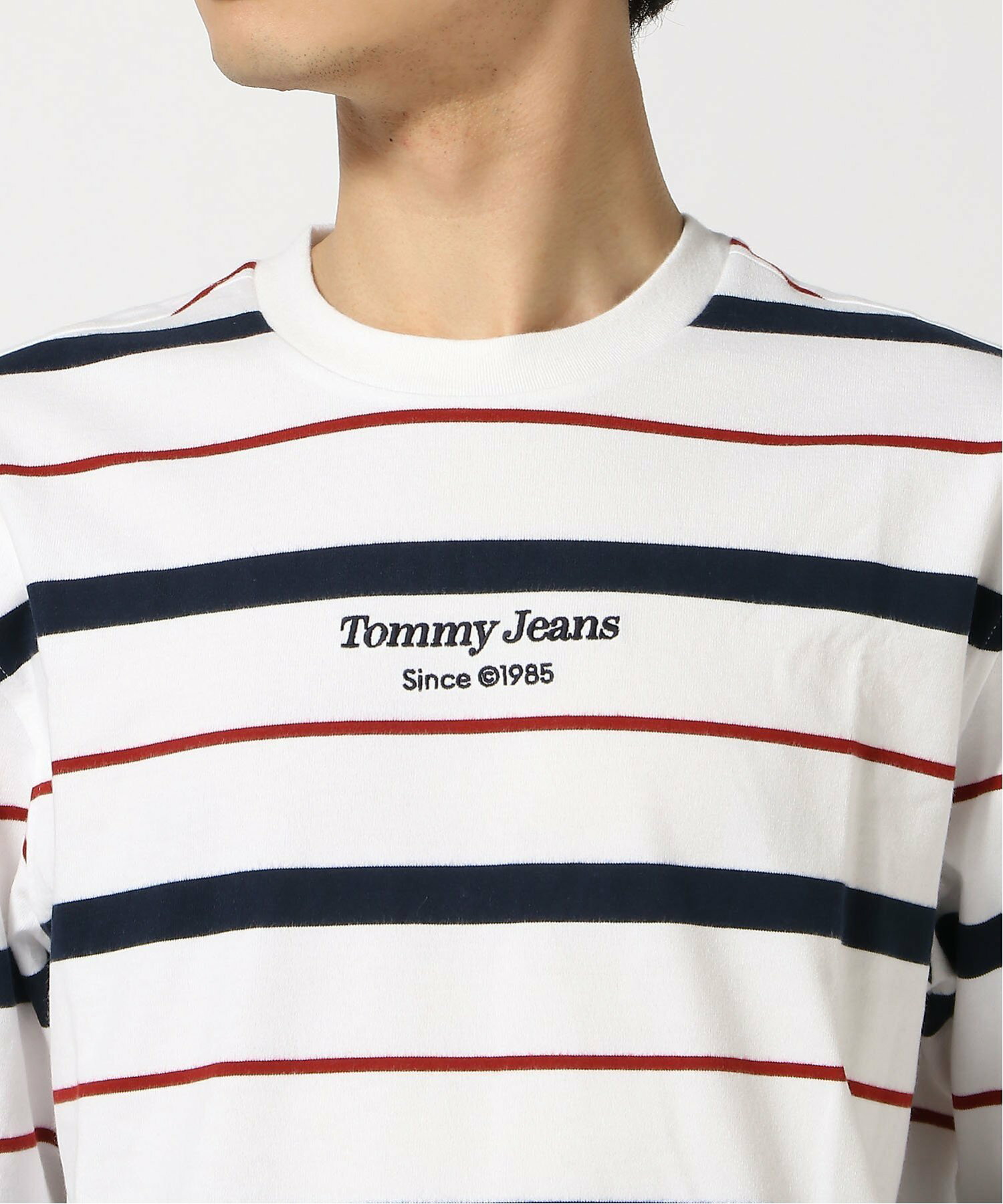 (M)TOMMY HILFIGER(トミーヒルフィガー)レギュラーストライプロングスリーブTシャツ